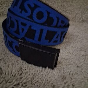 Lacoste Blue and Black Logo Belt
